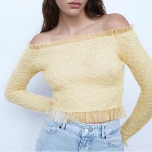 Zara Off-Shoulder Top (Cream)